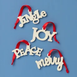 Sentiment Charm Ornaments, Set of 4