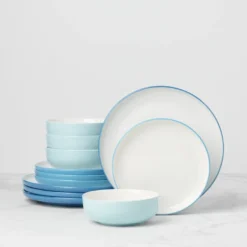 24 Seven Colors Turquoise 12-Piece Dinnerware Set