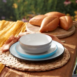 24 Seven Colors Turquoise 12-Piece Dinnerware Set