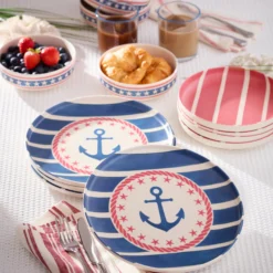 24 Seven Melamine Aweigh We Go 18-Piece Dinnerware Set