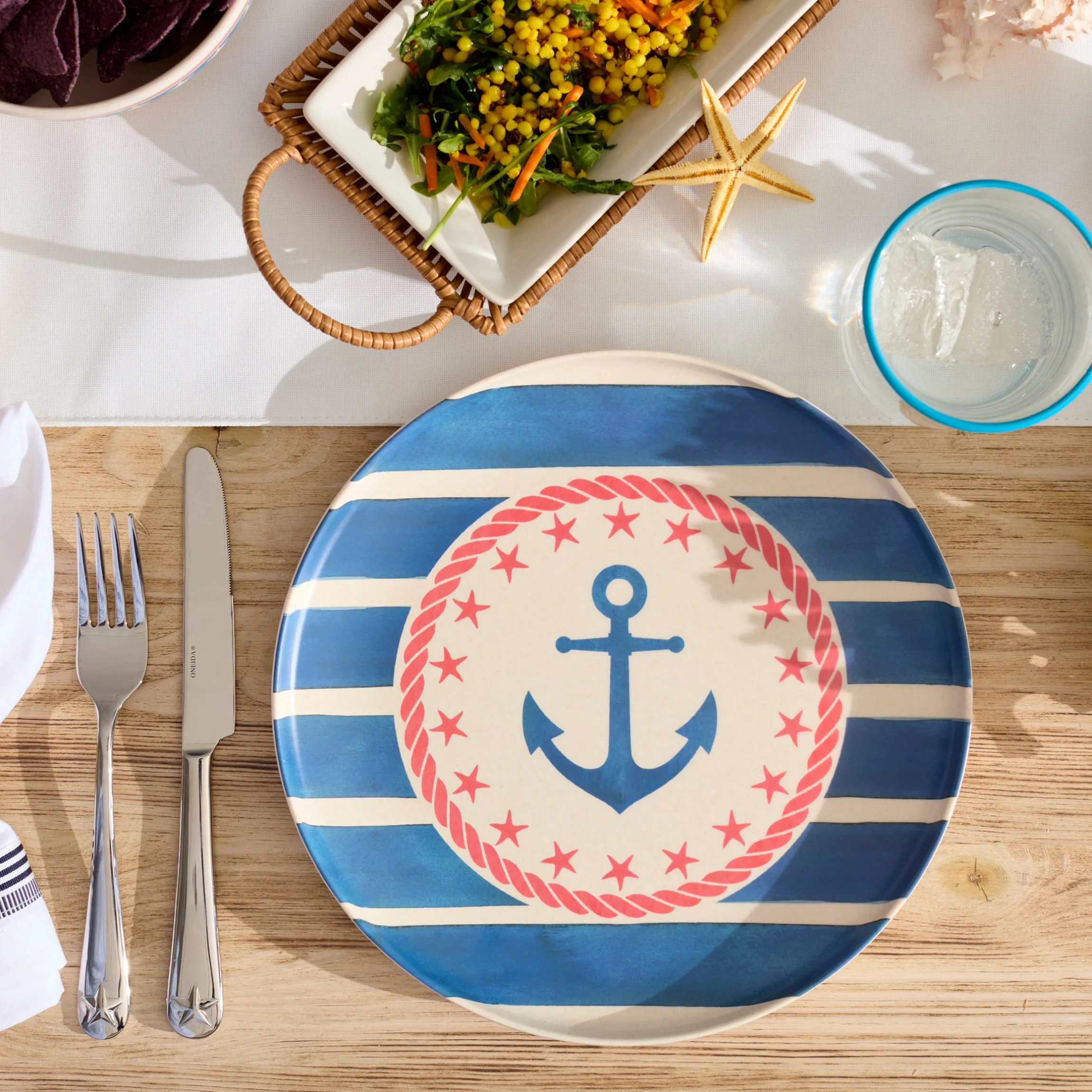 24 Seven Melamine Aweigh We Go 18-Piece Dinnerware Set