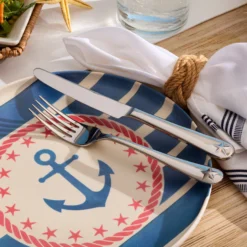 24 Seven Melamine Aweigh We Go 18-Piece Dinnerware Set