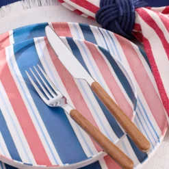 24 Seven Melamine Stripe 12-Piece Dinnerware Set