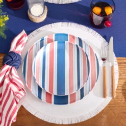 24 Seven Melamine Stripe 12-Piece Dinnerware Set