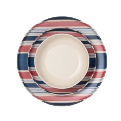 24 Seven Melamine Stripe 12-Piece Dinnerware Set