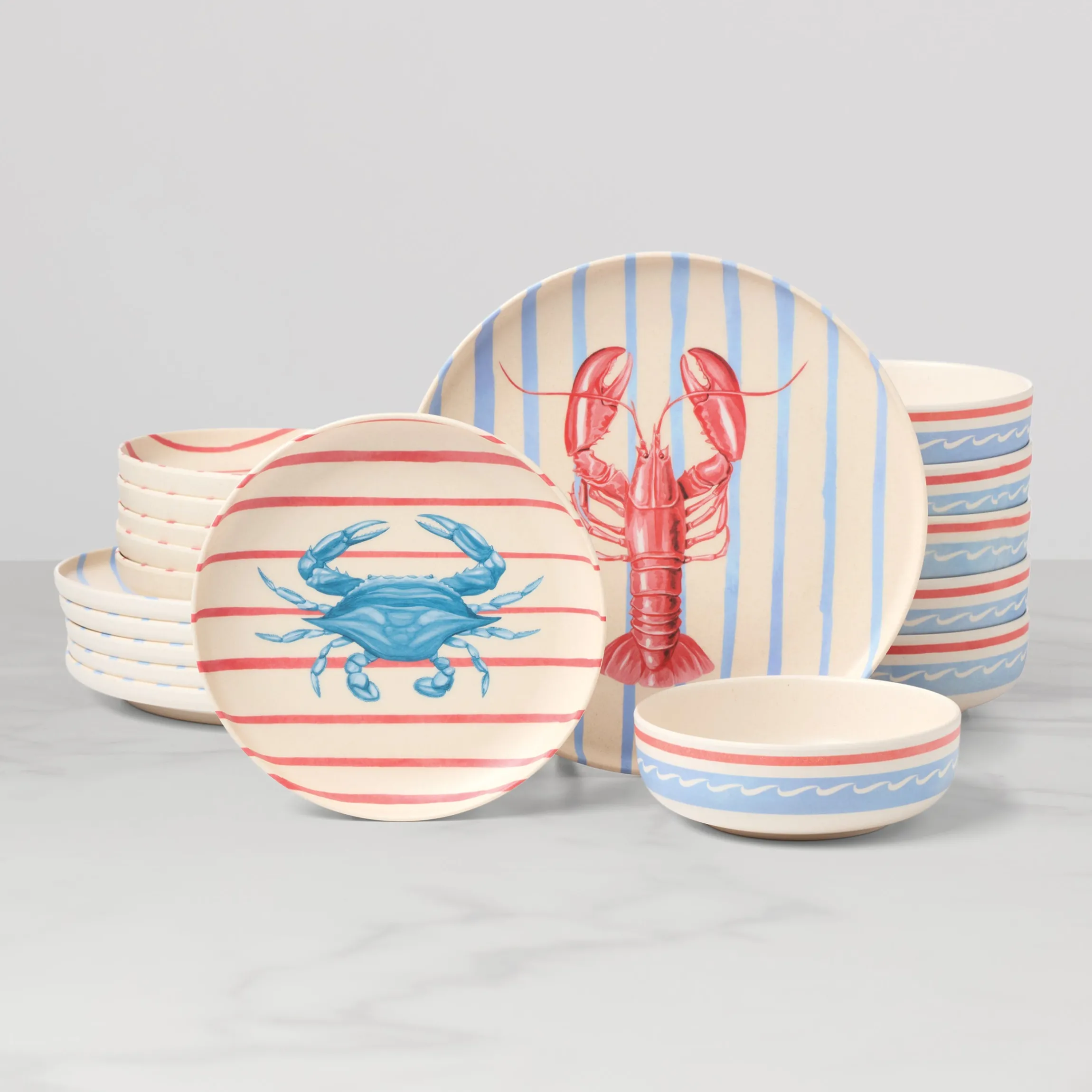 24 Seven Melamine Wharfside 18-Piece Dinnerware Set