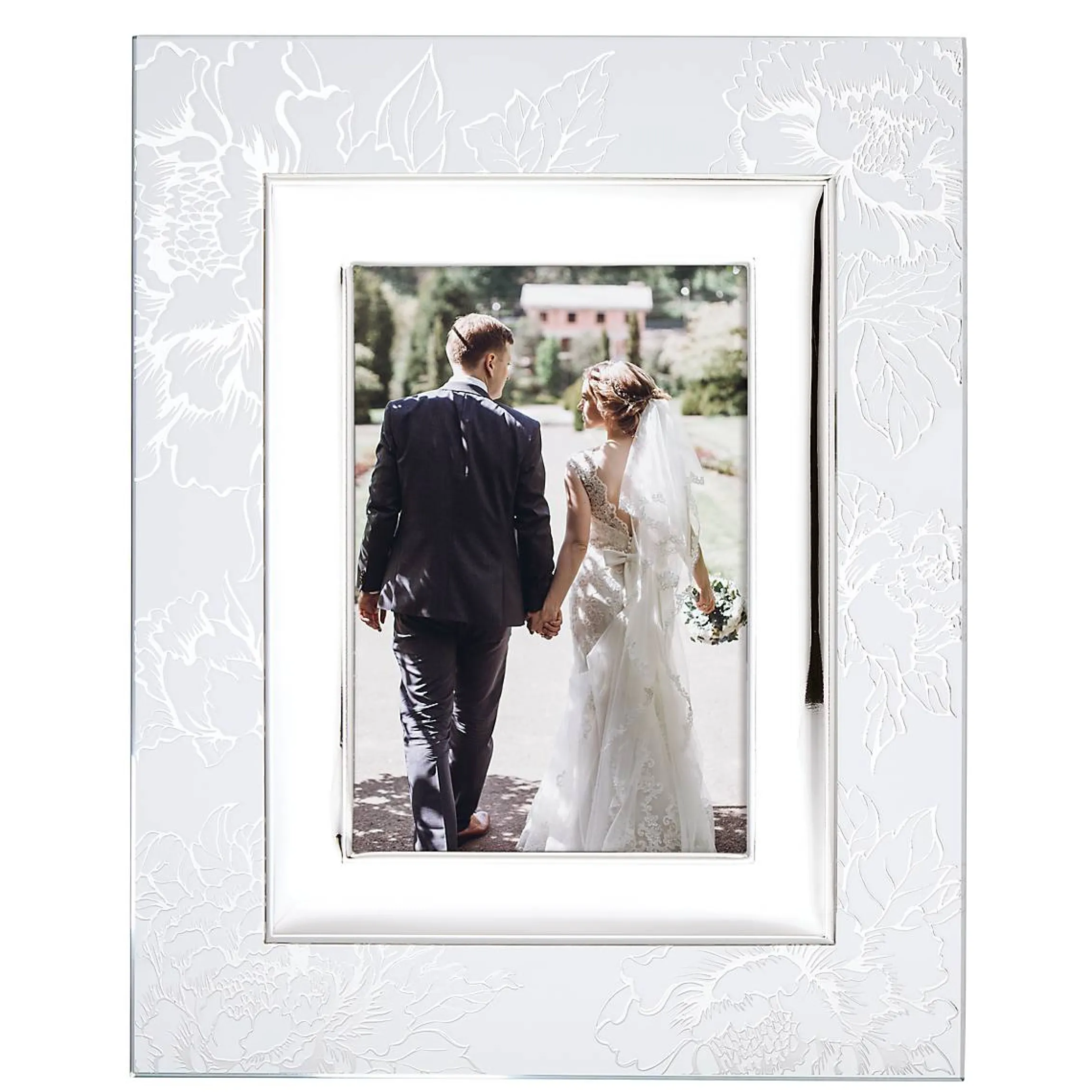 Silver Peony 5x7 Photo Frame