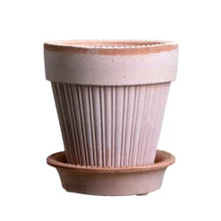 Simona Raw Rosa 16cm Pot with Saucer