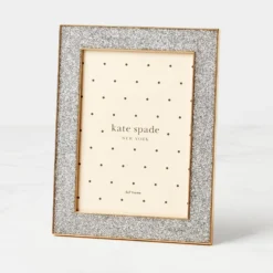Sitting Pretty Silver Glitter 5x7 Photo Frame