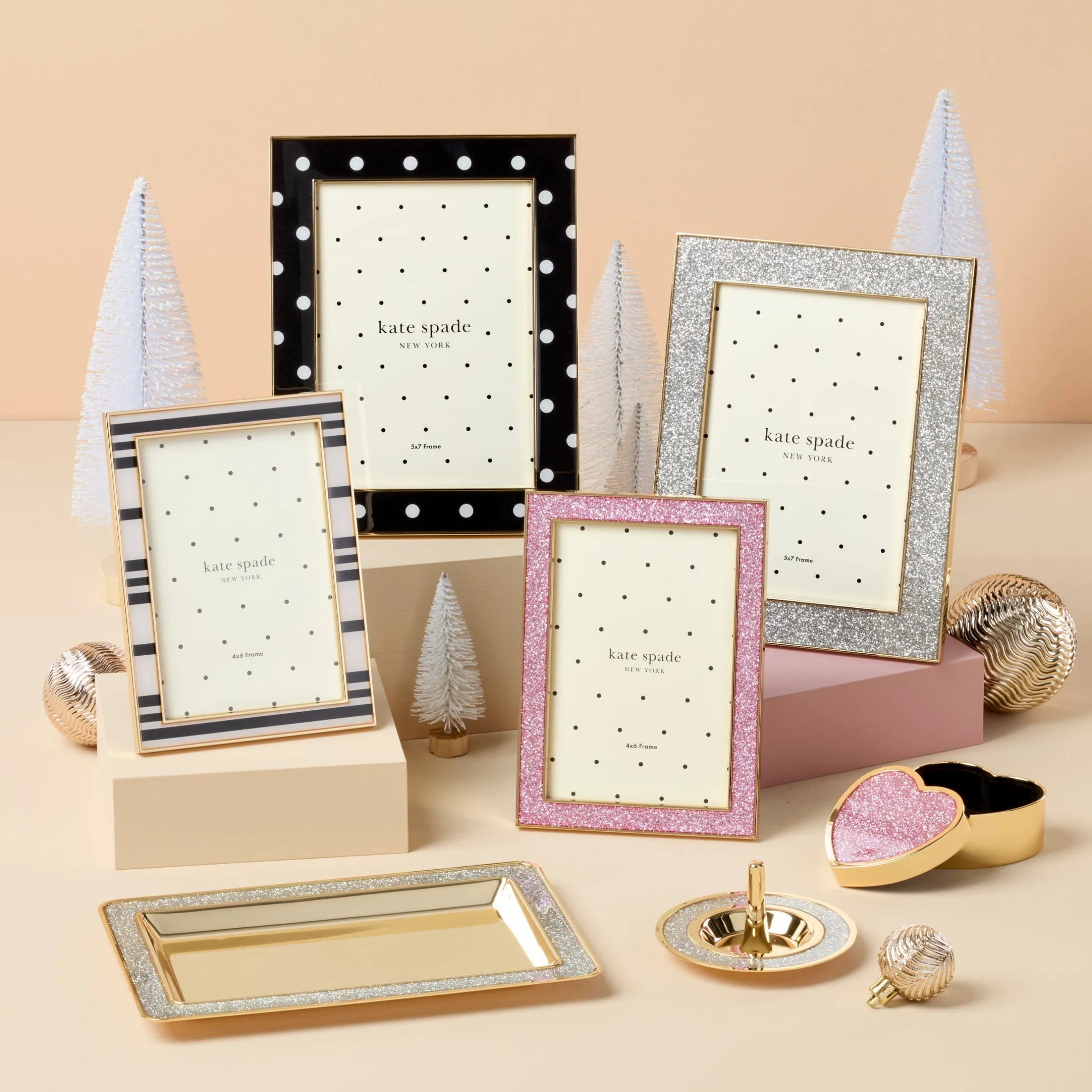 Sitting Pretty Silver Glitter 5x7 Photo Frame