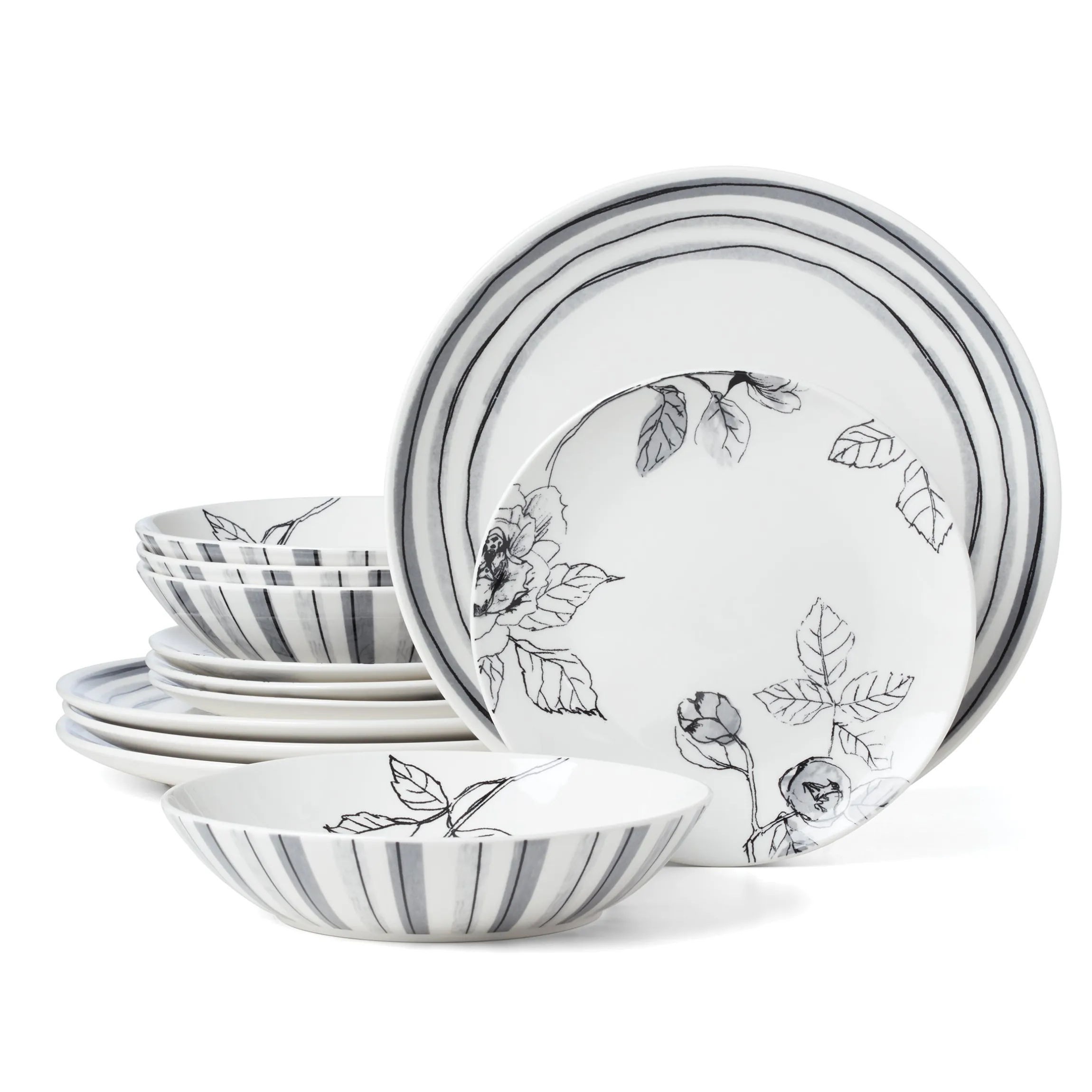Sketchbook 12-Piece Dinnerware Set