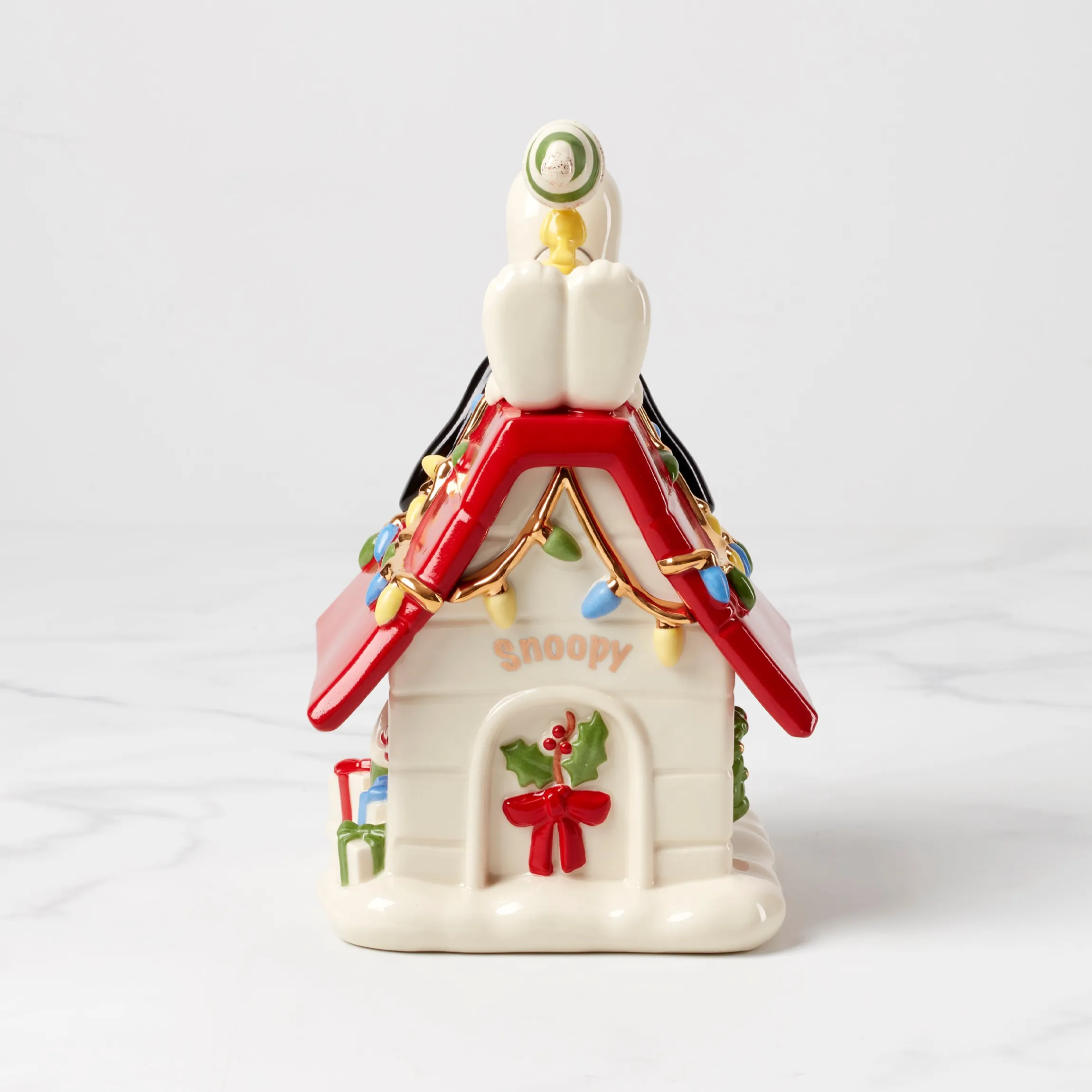 Snoopy Christmas Covered Candy Dish