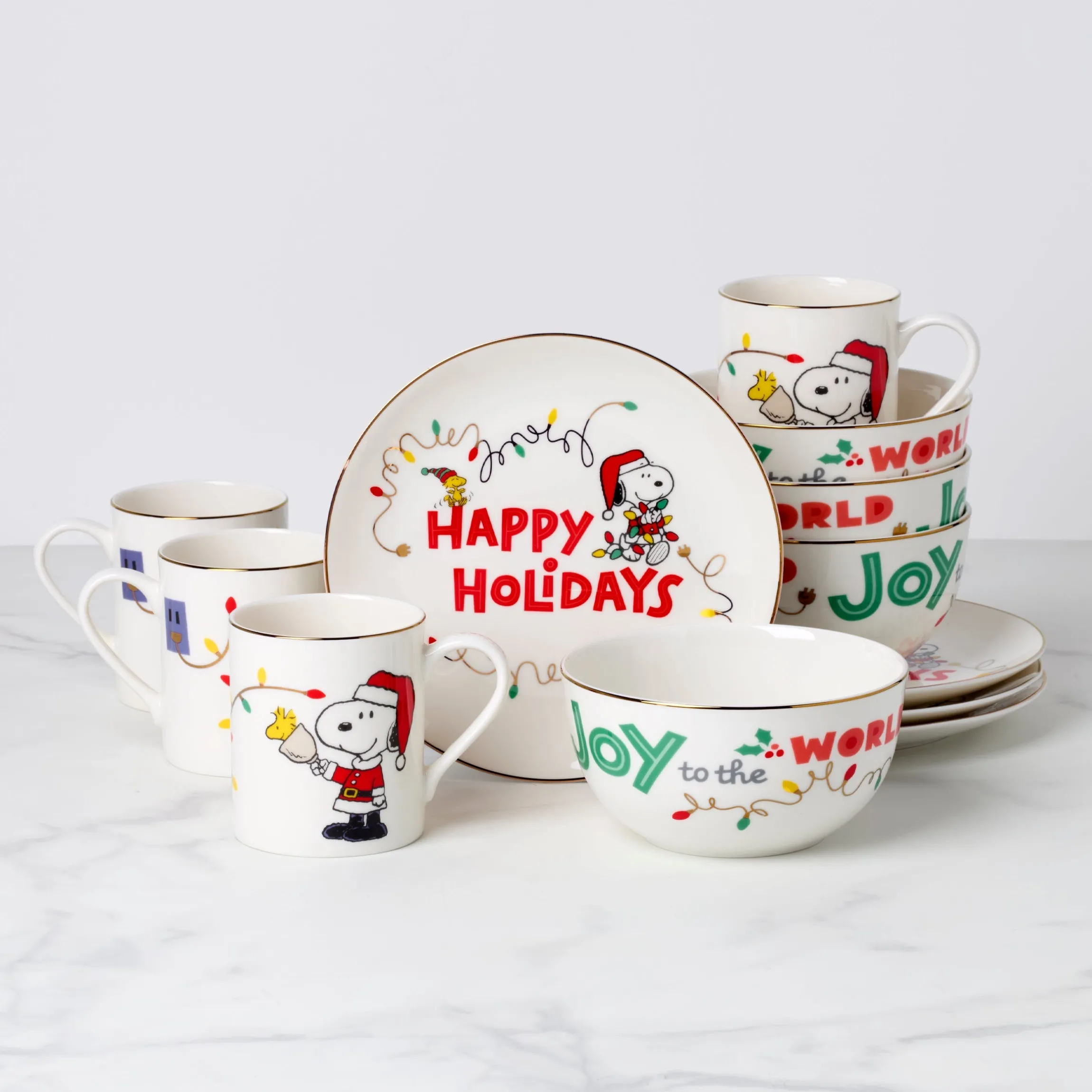Snoopy Christmas 12-Piece Dessert Set
