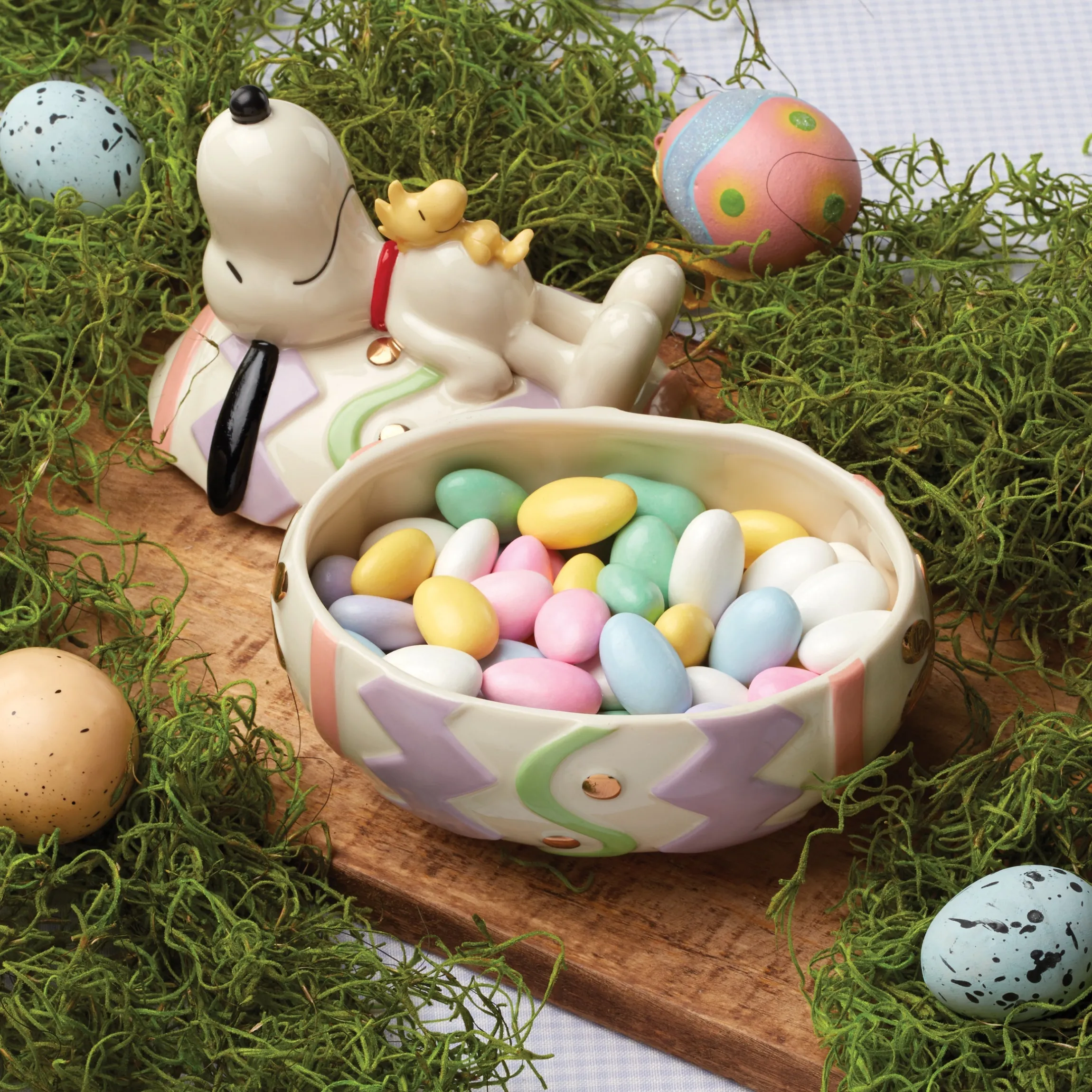 Snoopy Easter Covered Candy Dish