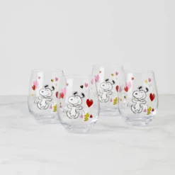 Snoopy Valentine's Day Tumblers, Set of 4
