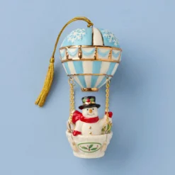 Snowman Hot Air Balloon Ornament
