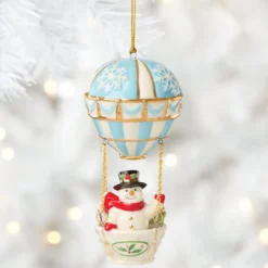 Snowman Hot Air Balloon Ornament