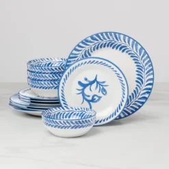 Solear Blue 12-Piece Dinnerware Set