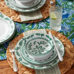 Solear Green 12-Piece Dinnerware Set