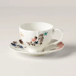 Sprig & Vine White Teacup & Saucer