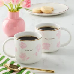 Spring Pansies Mugs, Set of 2