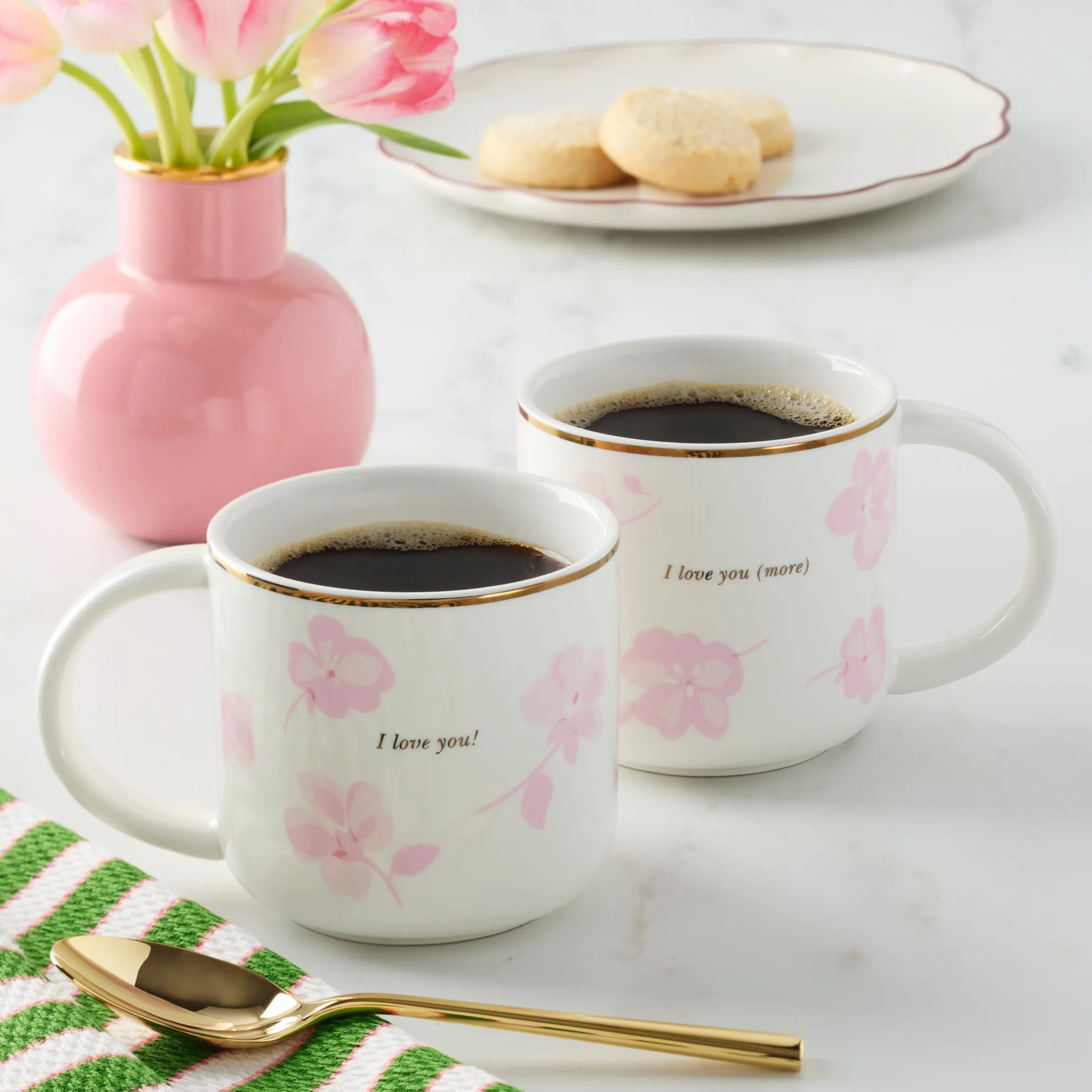 Spring Pansies Mugs, Set of 2