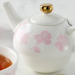Spring Pansies Tea For One with Tea Bag Holder