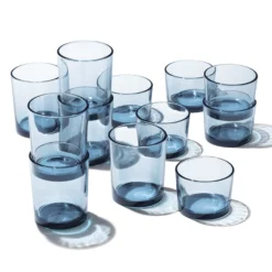 Stackables Blue Drinkware, Set of 12