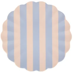 Stripey Assorted Bamboo Large Plates, Set of 6