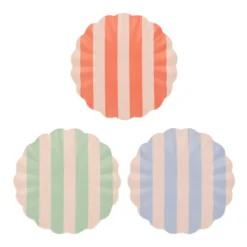 Stripey Assorted Bamboo Small Plates, Set of 6