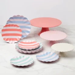Stripey Assorted Bamboo Small Plates, Set of 6