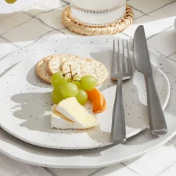 Terrazzo Melamine Cream 12-Piece Dinnerware Set
