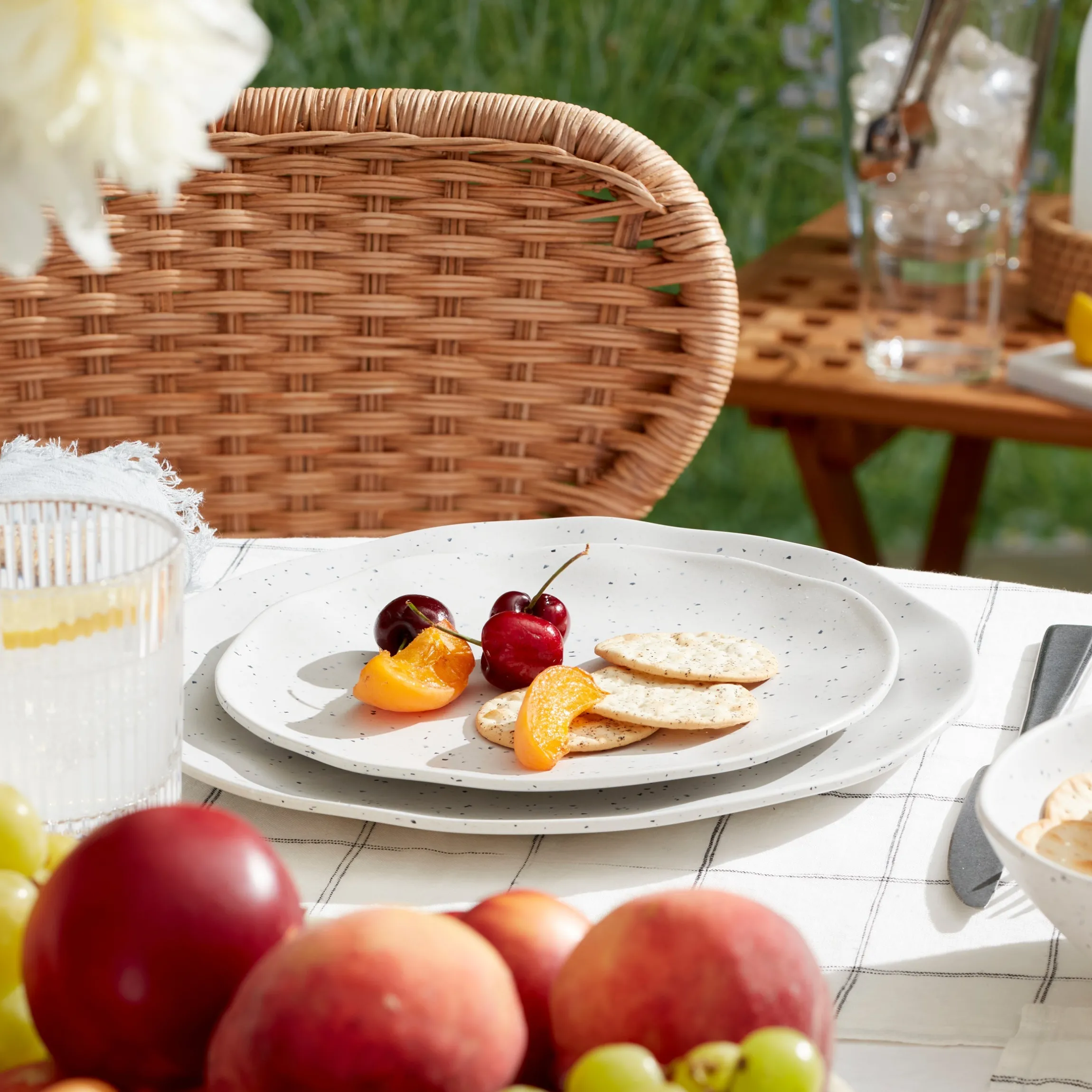 Terrazzo Melamine Cream 12-Piece Dinnerware Set