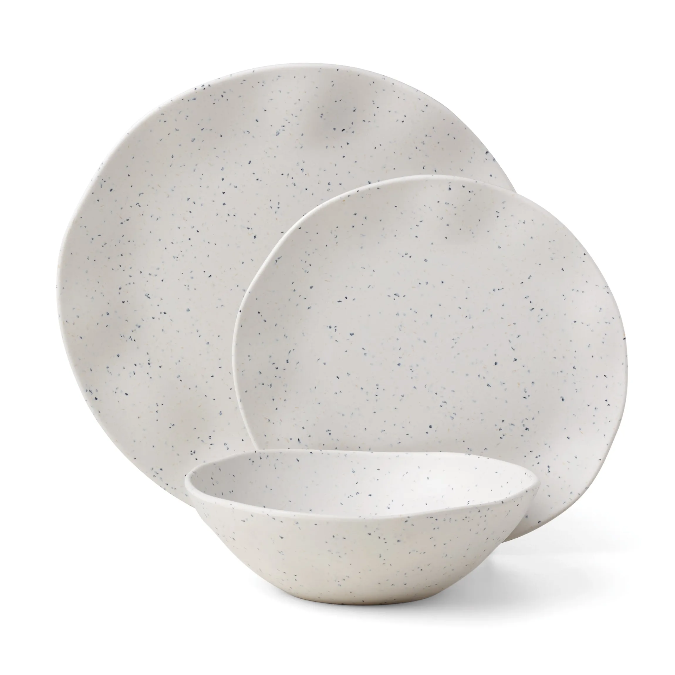Terrazzo Melamine Cream 12-Piece Dinnerware Set