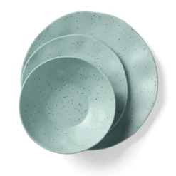 Terrazzo Melamine Mint 12-Piece Dinnerware Set