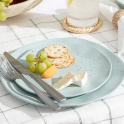 Terrazzo Melamine Mint 12-Piece Dinnerware Set