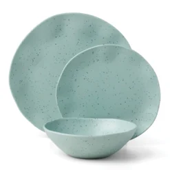 Terrazzo Melamine Mint 12-Piece Dinnerware Set