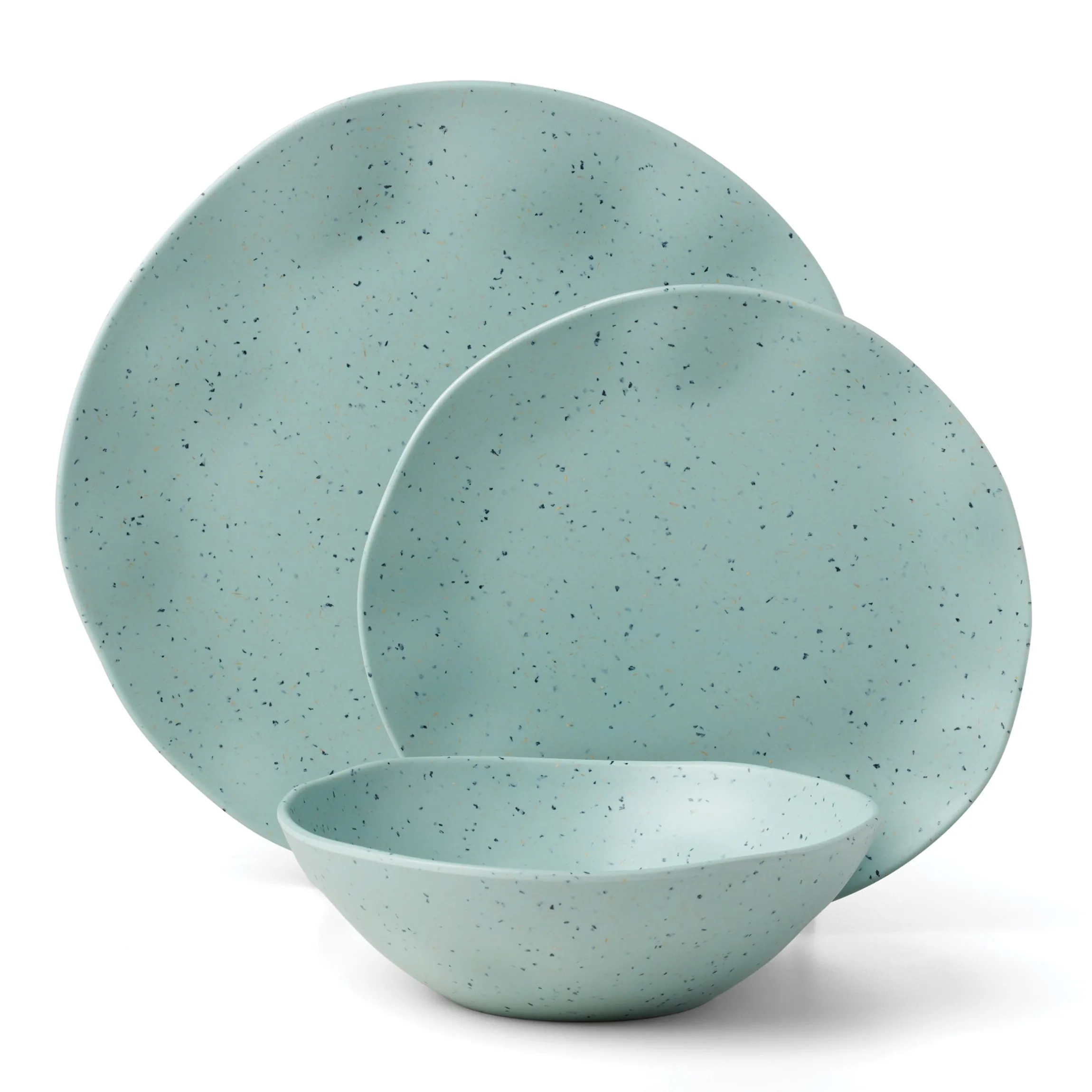 Terrazzo Melamine Mint 12-Piece Dinnerware Set