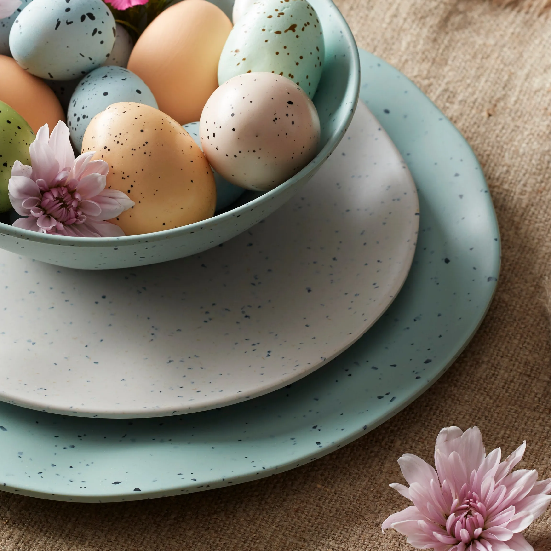 Terrazzo Melamine Mint 12-Piece Dinnerware Set