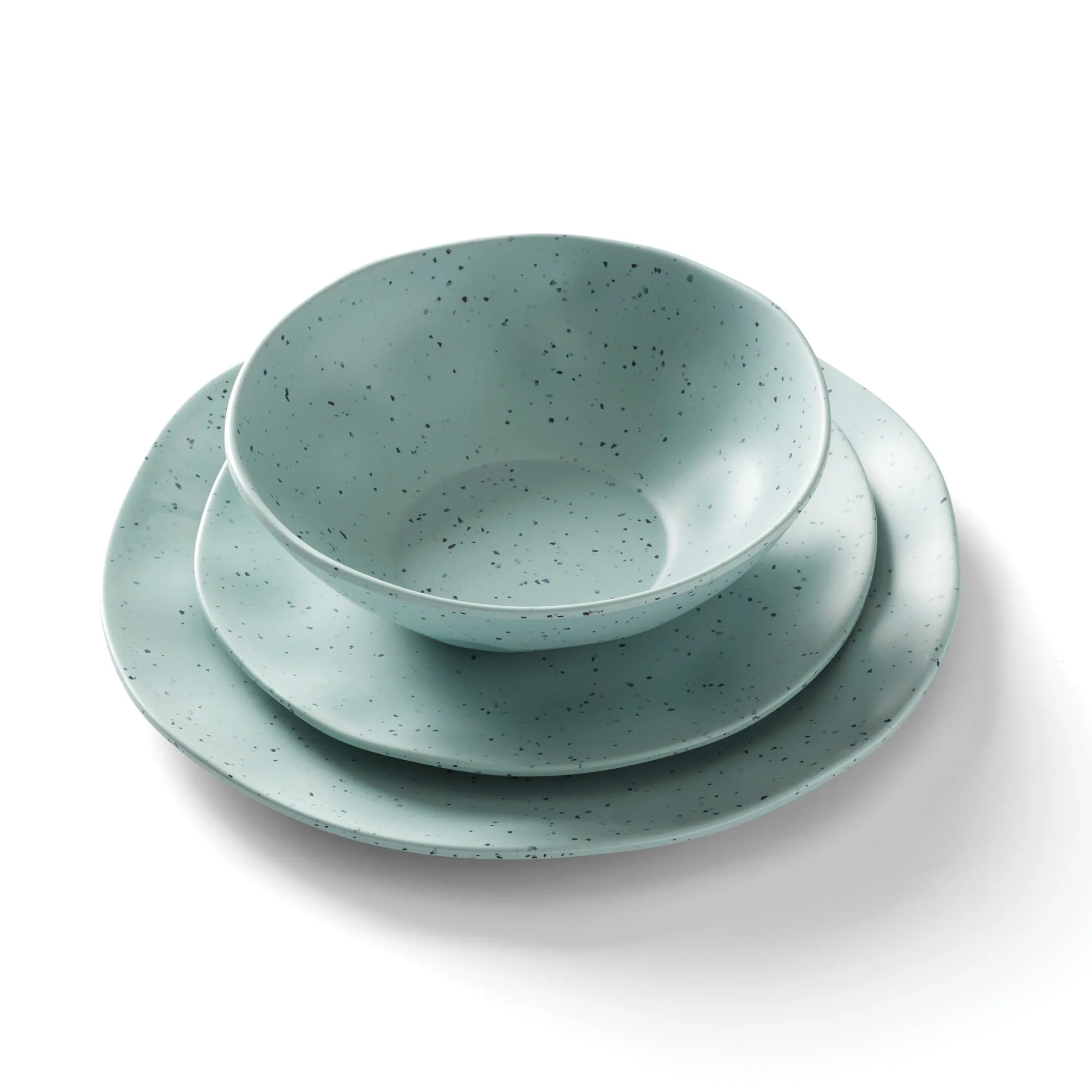 Terrazzo Melamine Mint 12-Piece Dinnerware Set