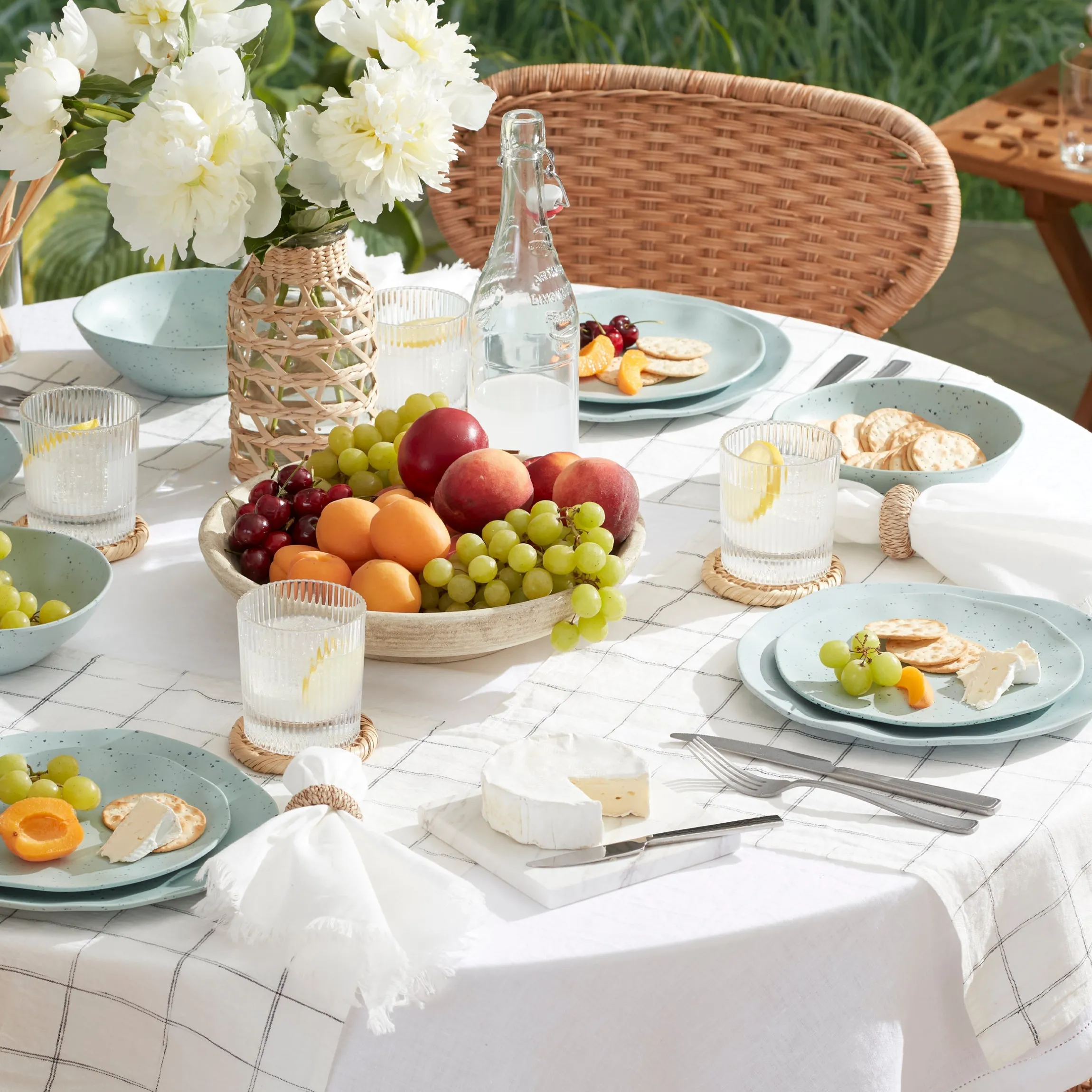 Terrazzo Melamine Mint 12-Piece Dinnerware Set