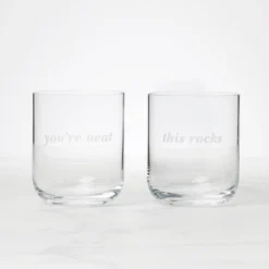 This Rocks & You're Neat Double Old-Fashioned Glasses, Set of 2