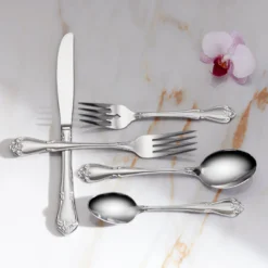 True Rose 20-Piece Everyday Flatware Set, Service For 4