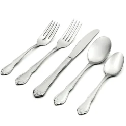 True Rose 45 Piece Everyday Flatware Set, Service For 8