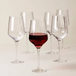 Tuscany Classics Angled Optic Wine Glasses, Set of 6