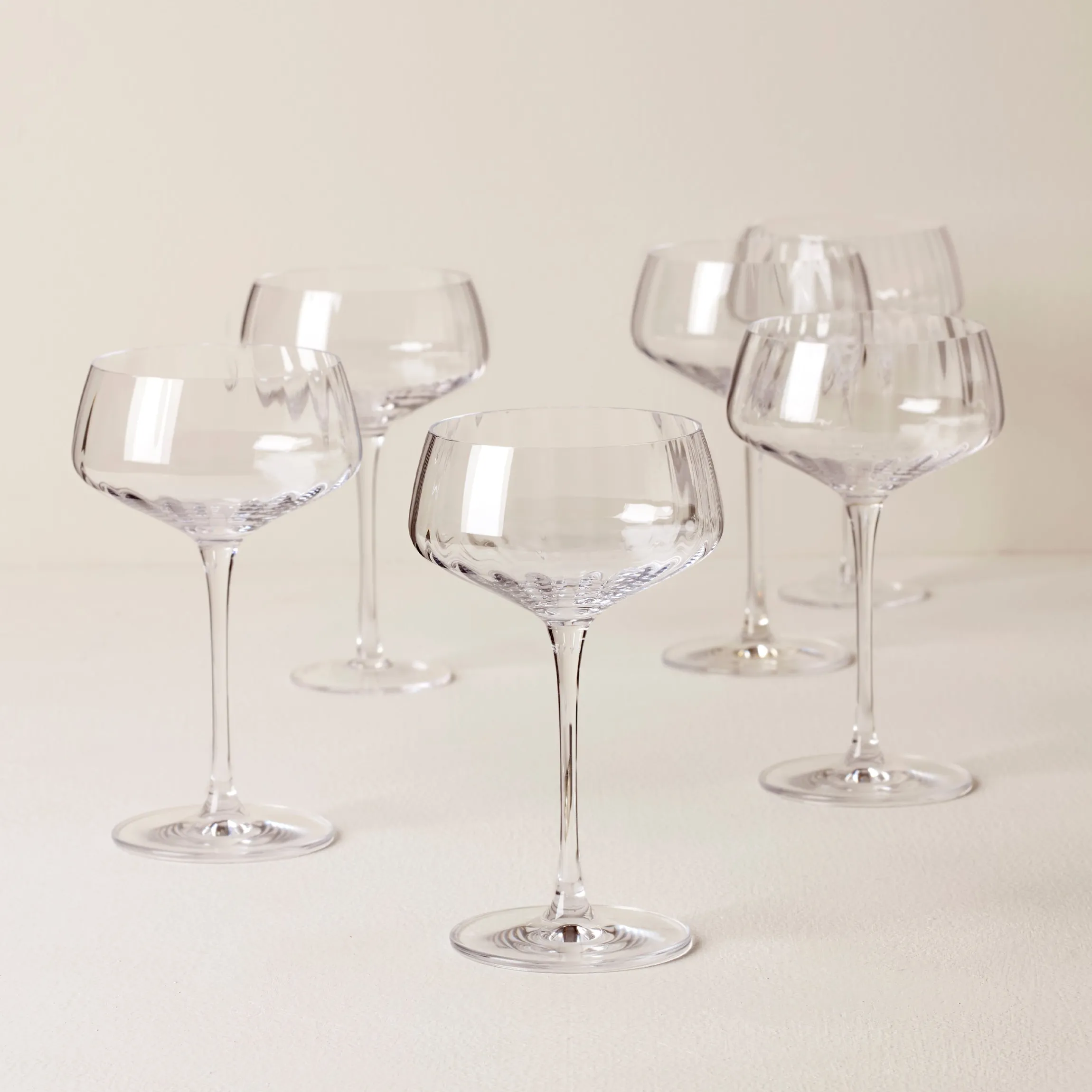 Tuscany Classics Angled Optic Coupe Glasses, Set of 6