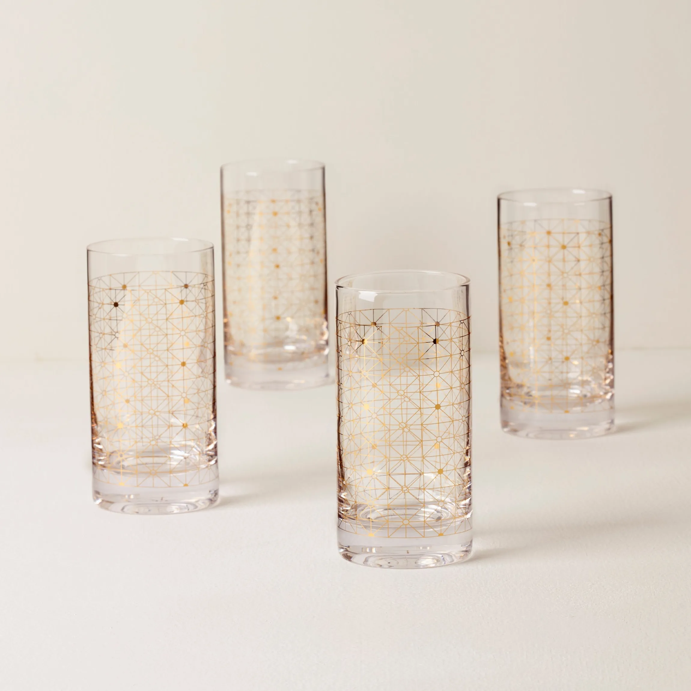 Tuscany Classics Gold Dust Highball Glasses, Set of 4