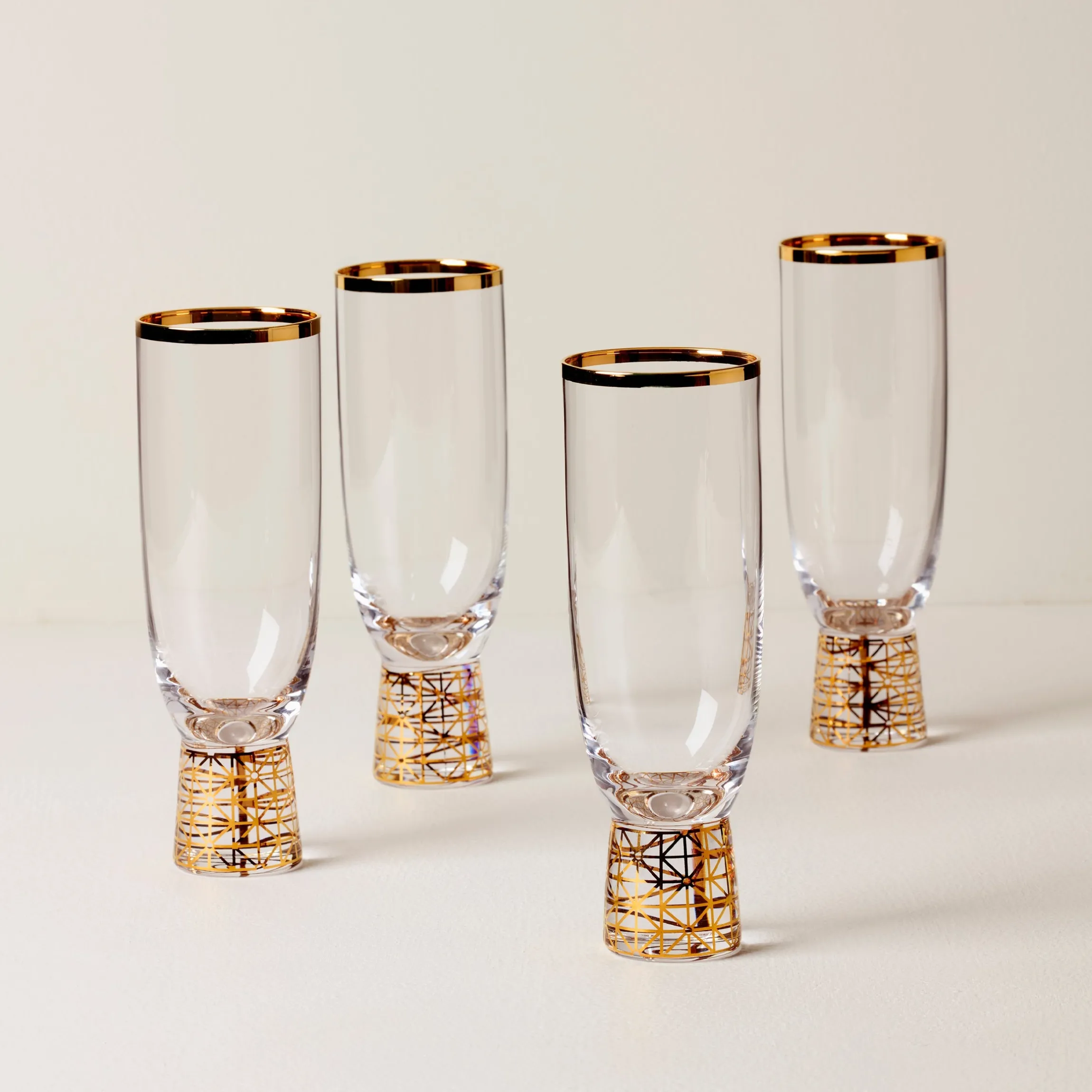 Tuscany Classics Gold Frost Flute Glasses, Set of 4