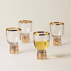 Tuscany Classics Gold Frost Wine Glasses, Set of 4