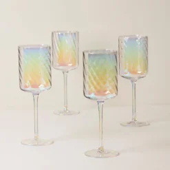 Tuscany Classics Iridescent Red Wine Glasses, Set of 4